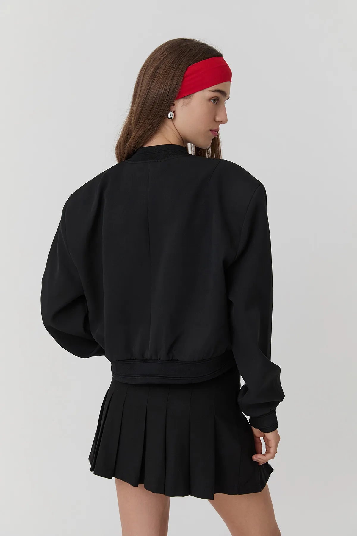 Bomber Jacket with Troc Detail Black - Lebbse