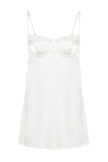 Bridal White Satin Lace Detailed Fantasy Nightgown - Lebbse