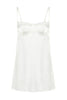Bridal White Satin Lace Detailed Fantasy Nightgown - Lebbse