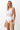 Bridal White V - neck Backless Knitwear Regular Swimsuit - Lebbse