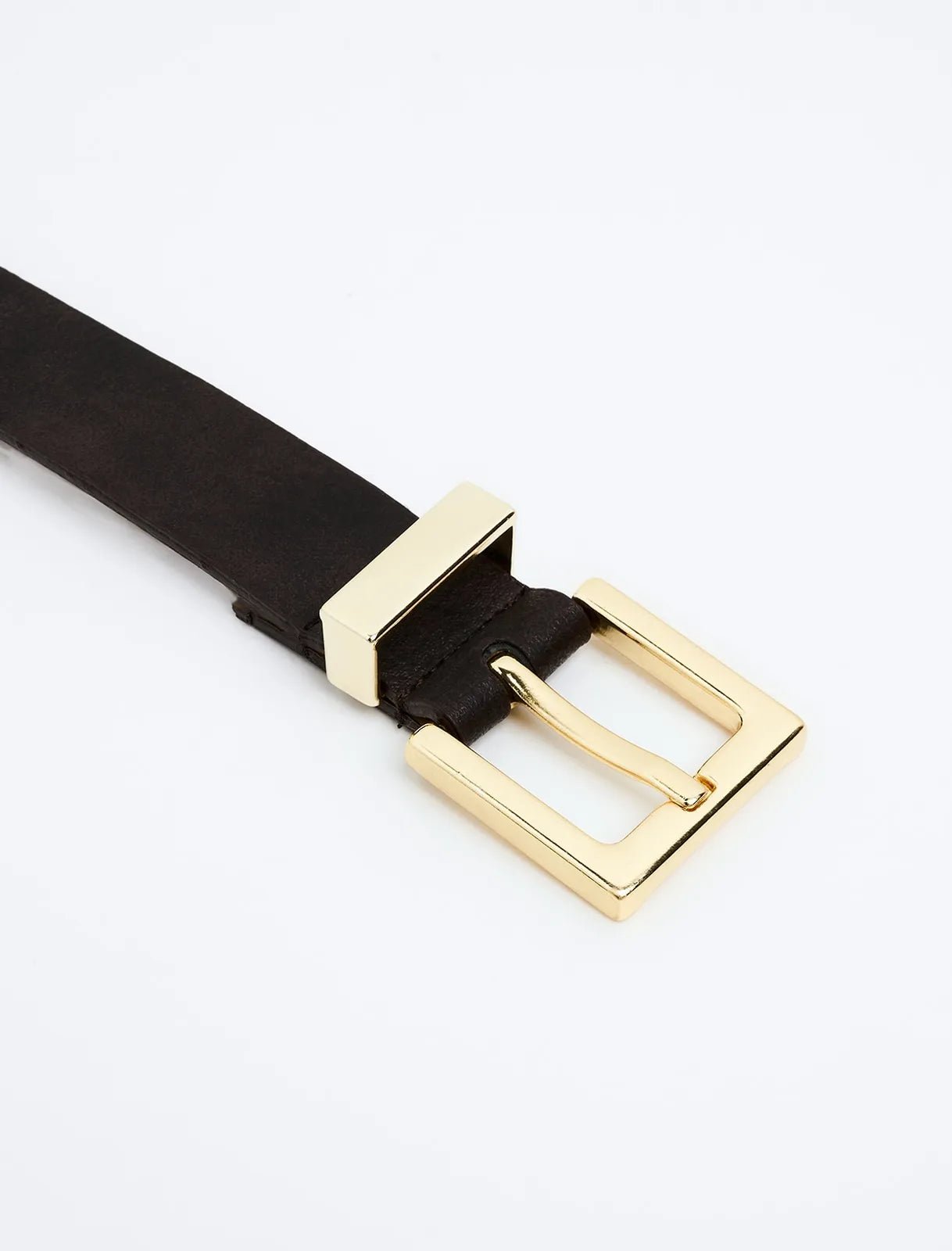 Brown Basic Buckle Belt - Lebbse