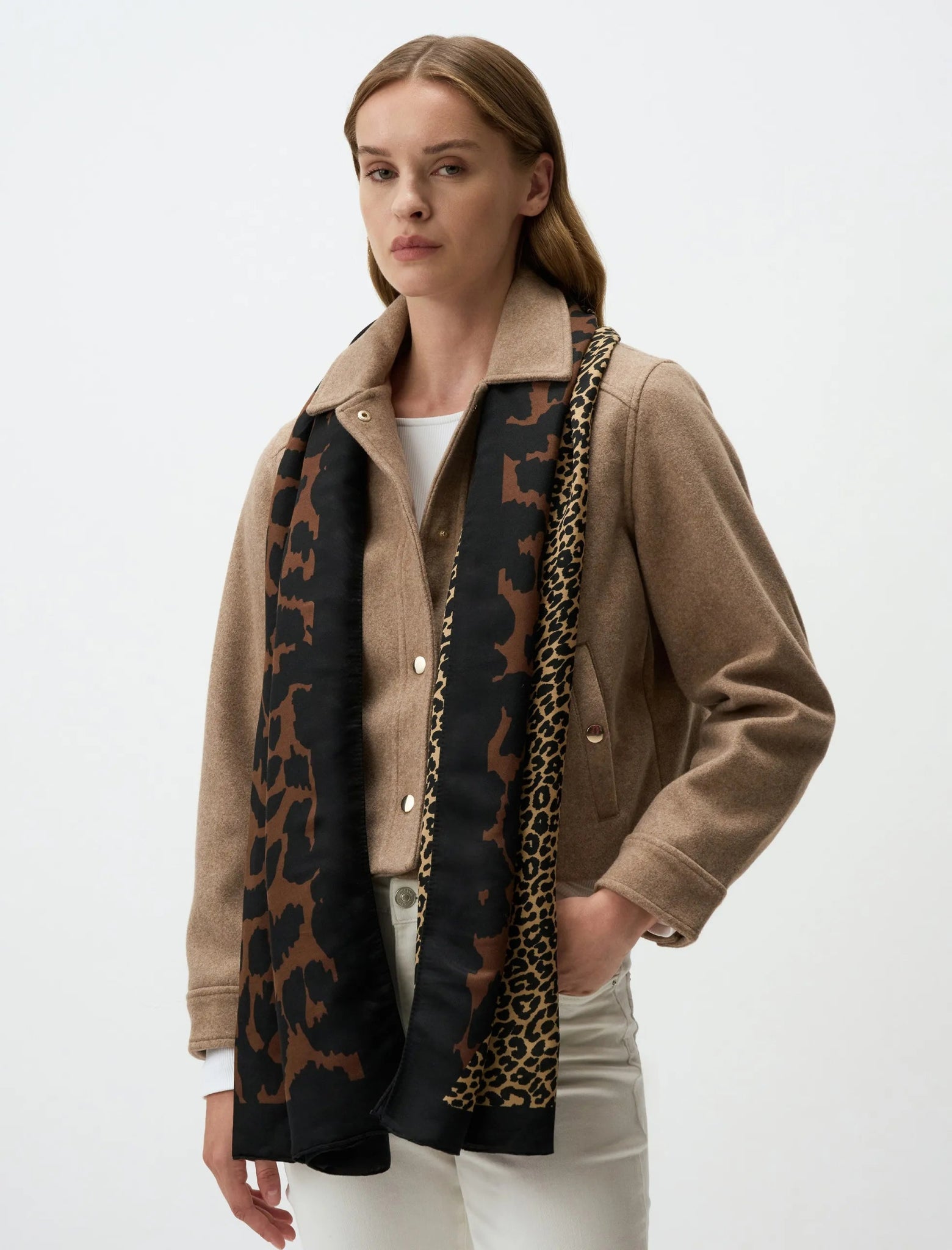 Brown Leopard Print Shawl - Lebbse