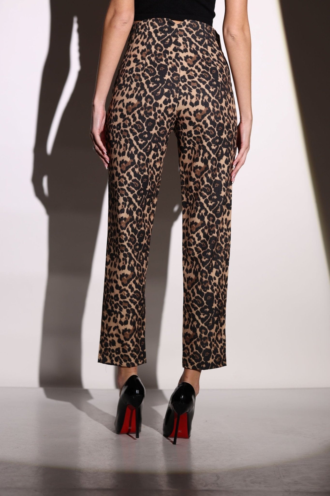 brown Leopard print Trousers - Lebbse