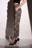 brown Leopard print Trousers - Lebbse