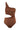 Brown One Shoulder Regular Swimsuit with Accessories - Lebbse