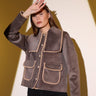 Cachet Jacket with Shepherd Stitch Detail, Collar, and Pocket Accents - Lebbse