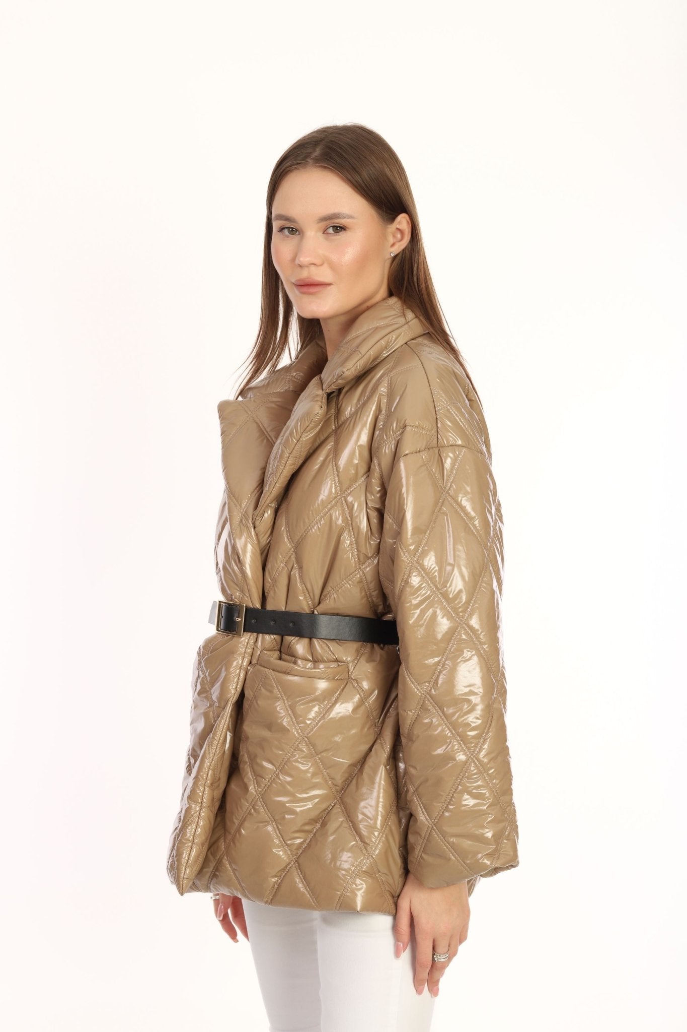 CAMEL Belted Collar Coat - Lebbse