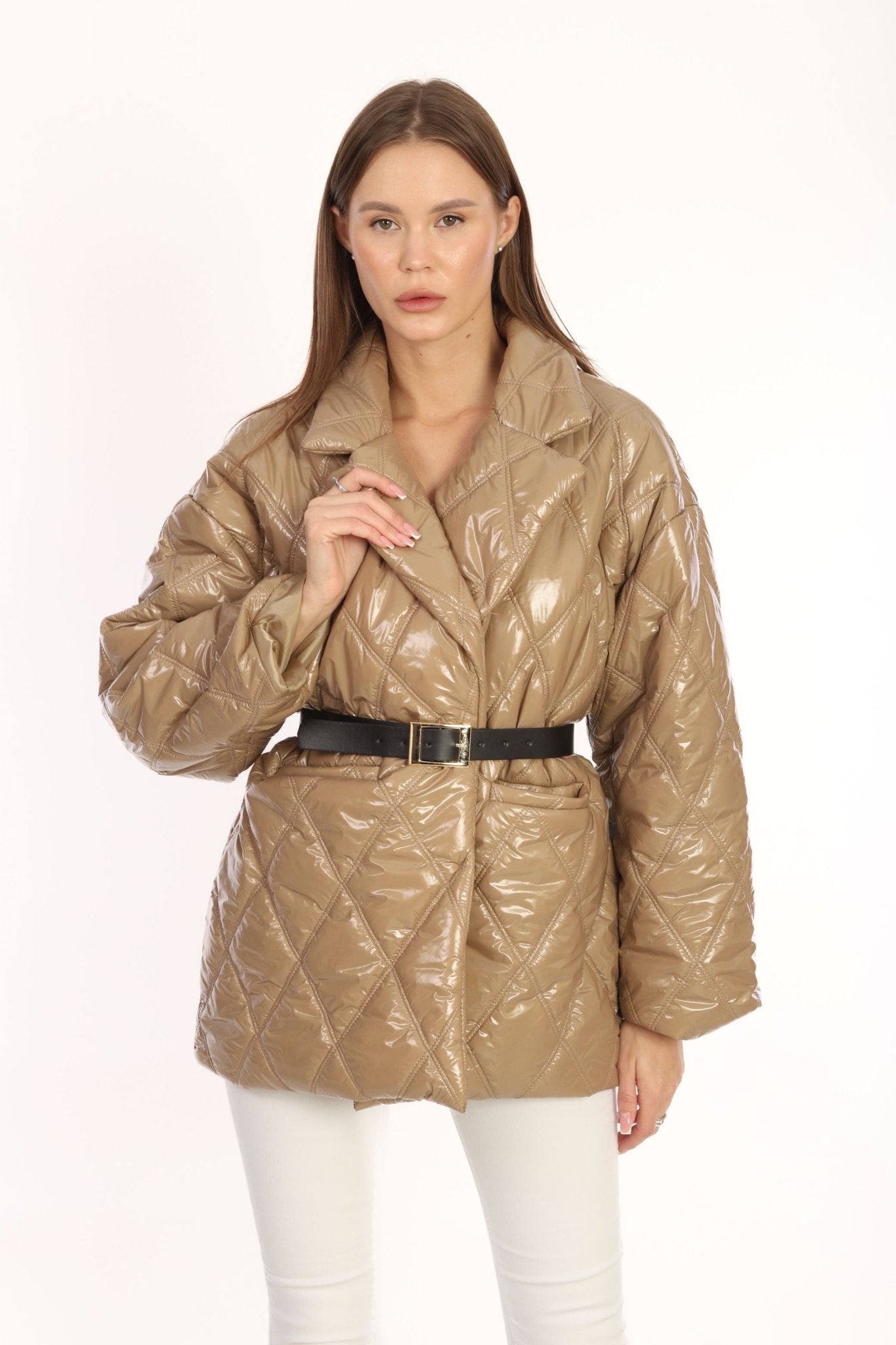 CAMEL Belted Collar Coat - Lebbse