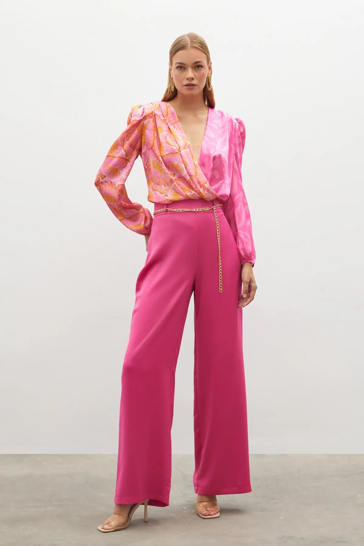 Chain Satin Crepe Trousers - FUSYA - Lebbse