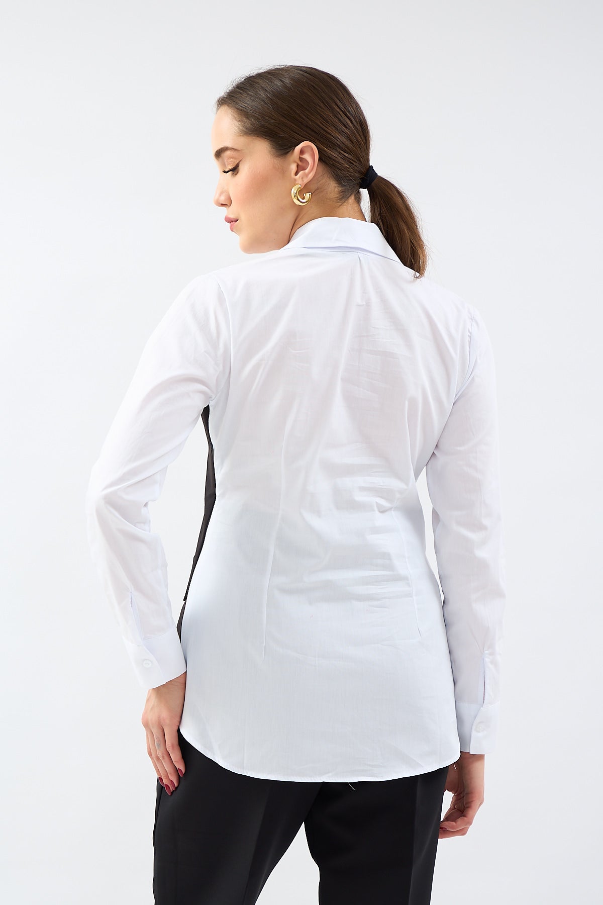 5- قميص نسائي بتفاصيل الكورسيه - CORSET DETAIL SHIRT