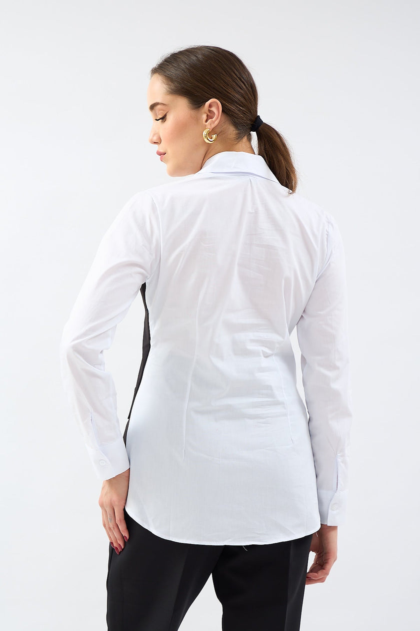 5- قميص نسائي بتفاصيل الكورسيه - CORSET DETAIL SHIRT
