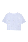 تيشرت ابيض قصير شرائط على شكل عقد - Crop T-Shirt with Bow Detail White