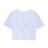 تيشرت ابيض قصير شرائط على شكل عقد - Crop T-Shirt with Bow Detail White