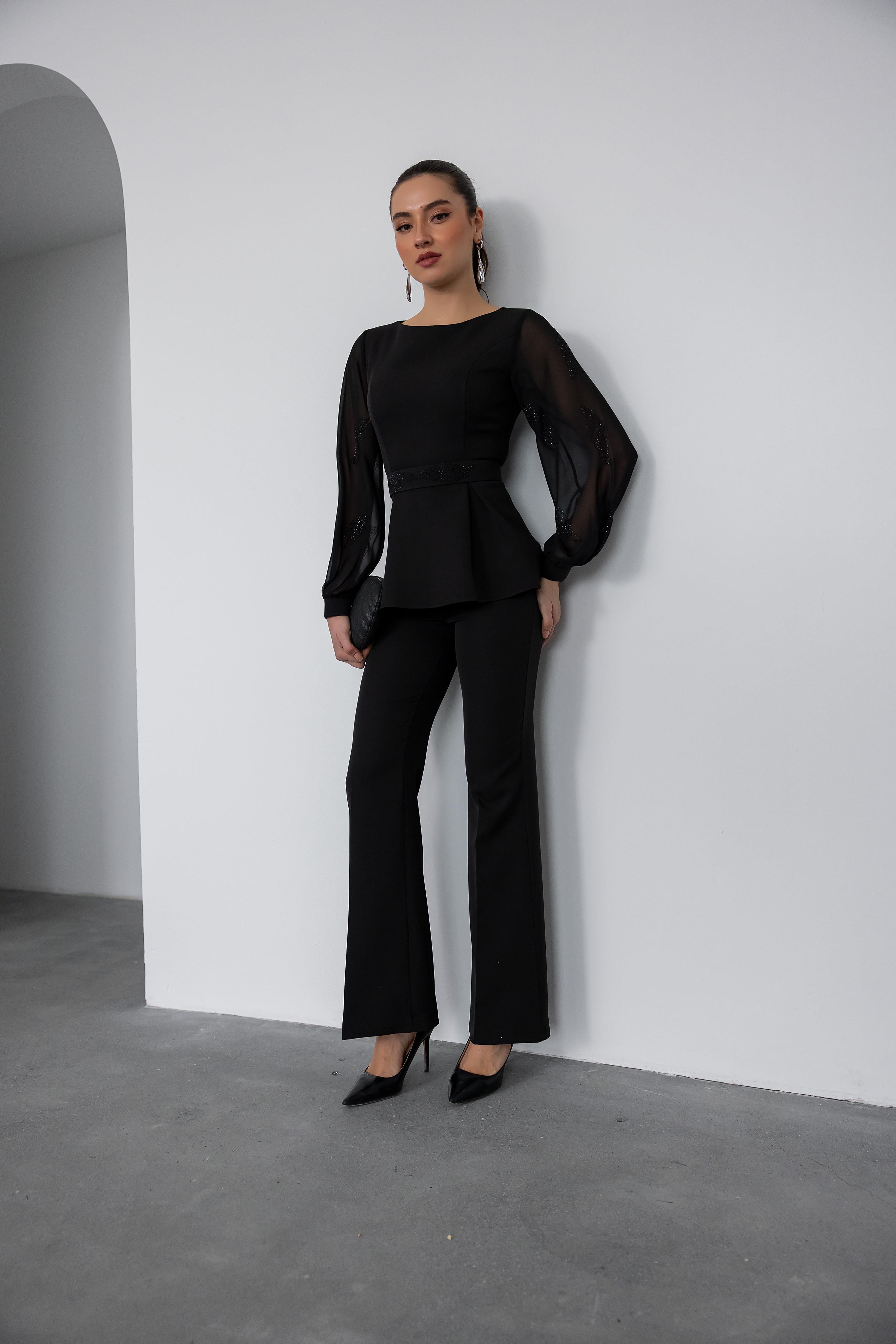 Belted Premium Suit - BLACK