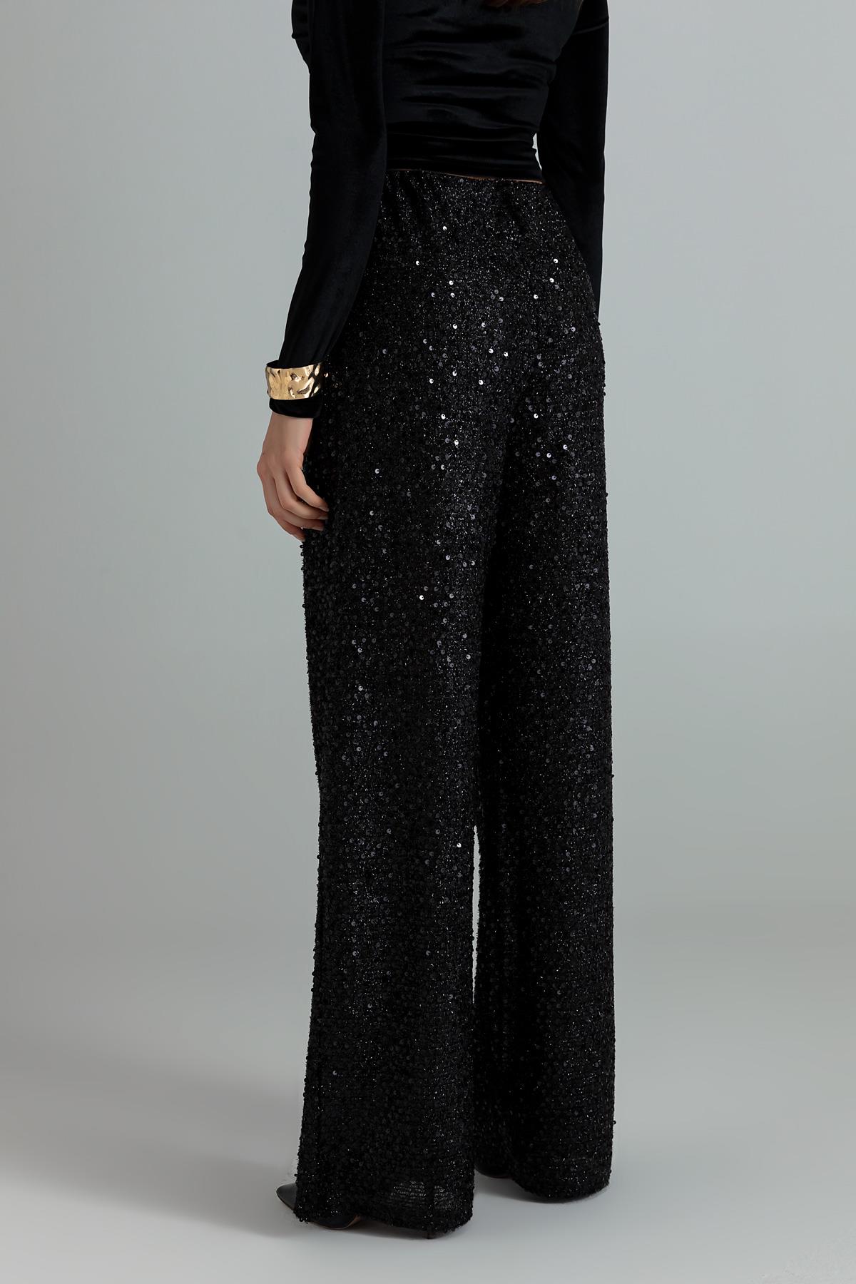 Sequined Trousers - BLACK