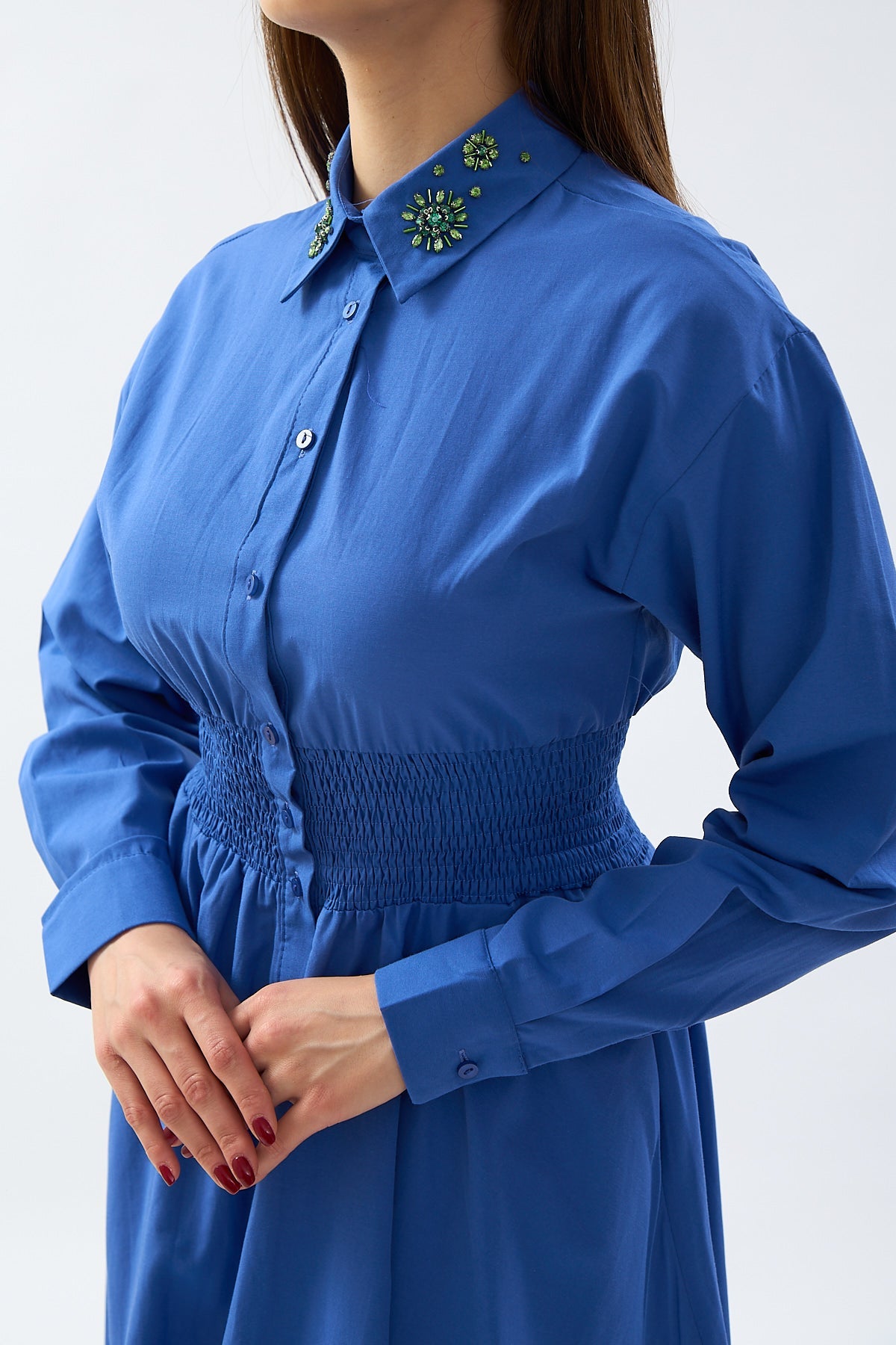 Dark Blue dress with stones on collar | CLOTHES | DRESS | Lebbse Dark Blue dress with stones on collar | CLOTHES | DRESS | Lebbse