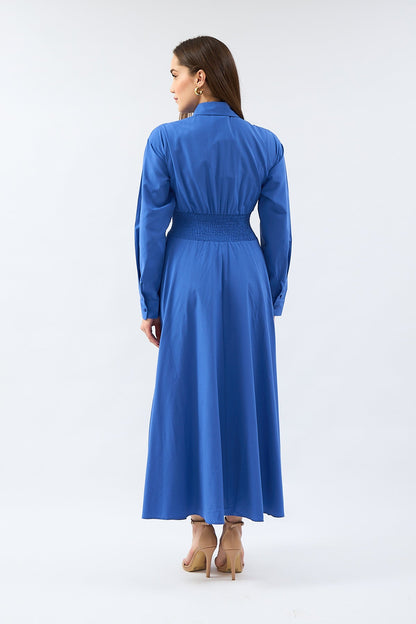 Dark Blue dress with stones on collar - Lebbse