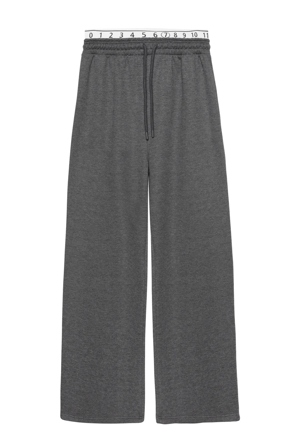 Dark Grey Waist Detailed Wide Leg Tracksuit - Lebbse