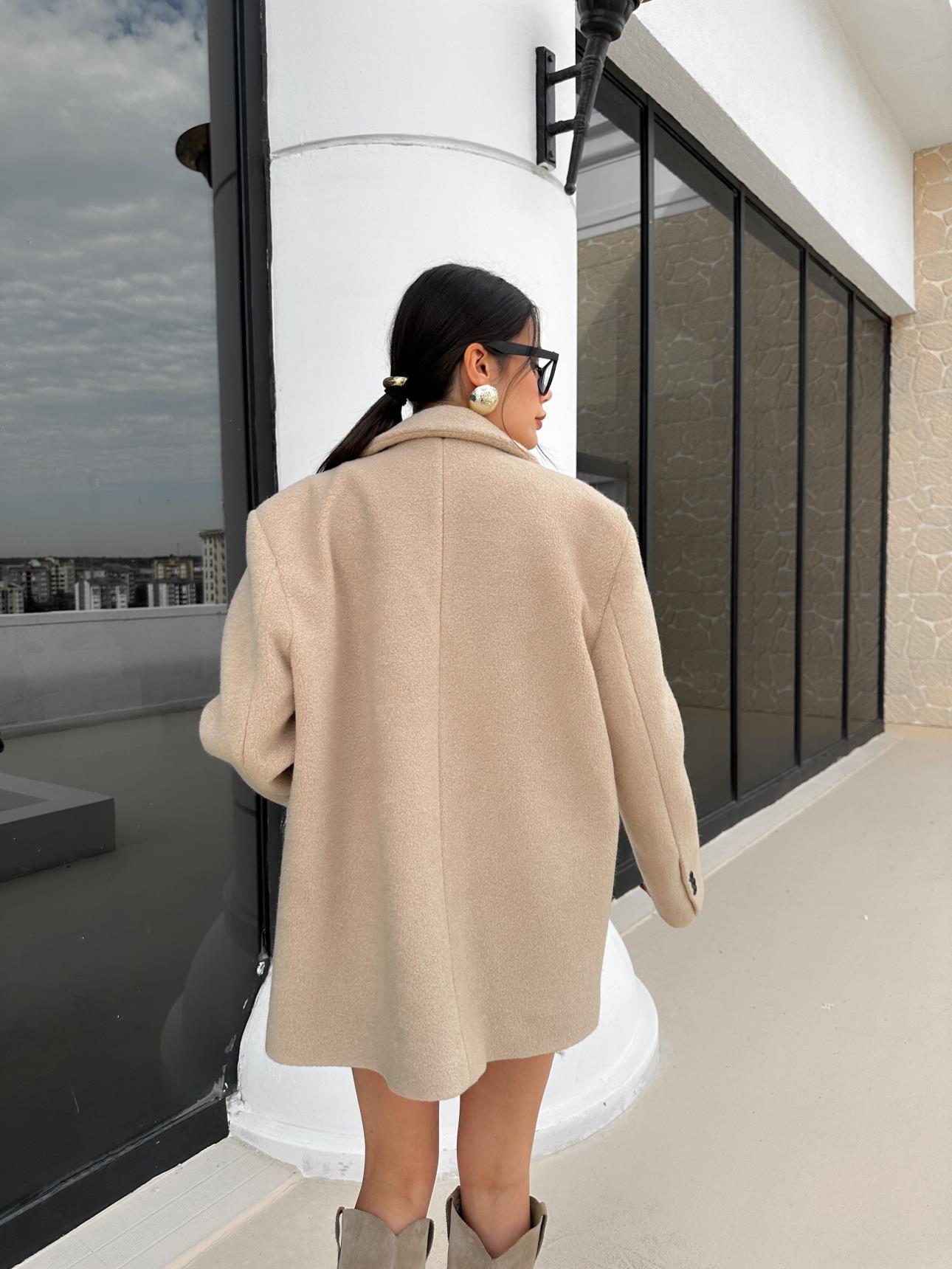 Double Breasted Short Cashmere Jacket - Lebbse