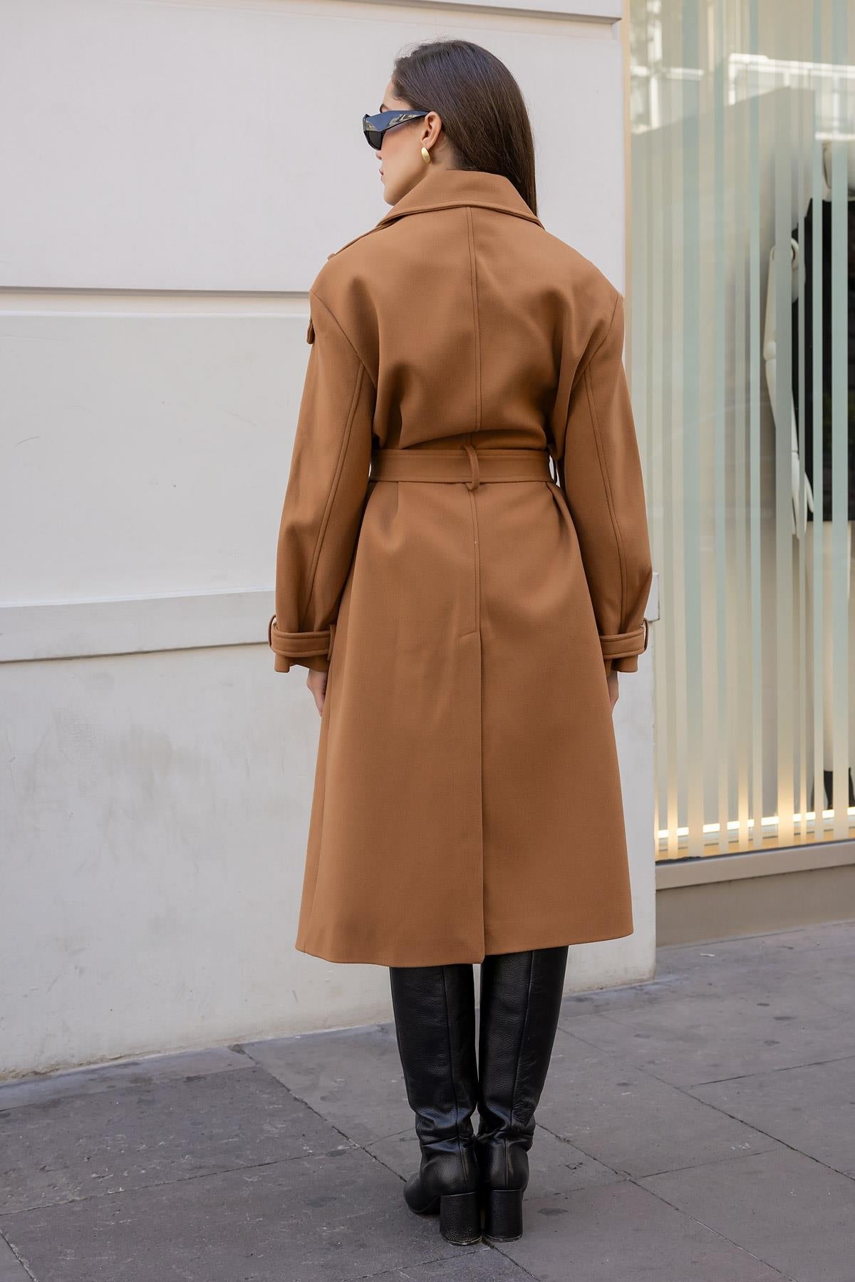 Double Buttoned Cashmere Coat - Lebbse