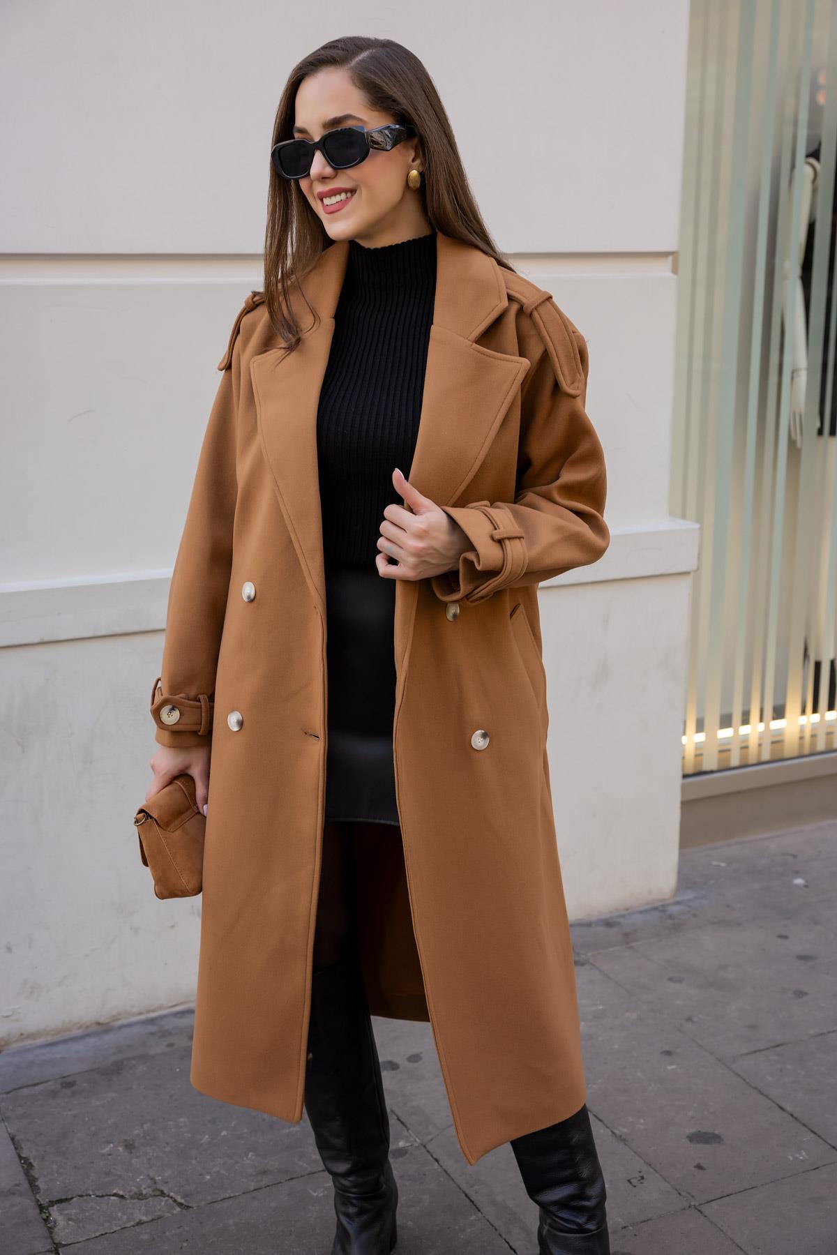 Double Buttoned Cashmere Coat - Lebbse