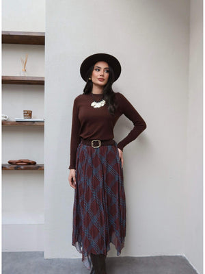 Plaid Pattern Asymmetrical Skirt