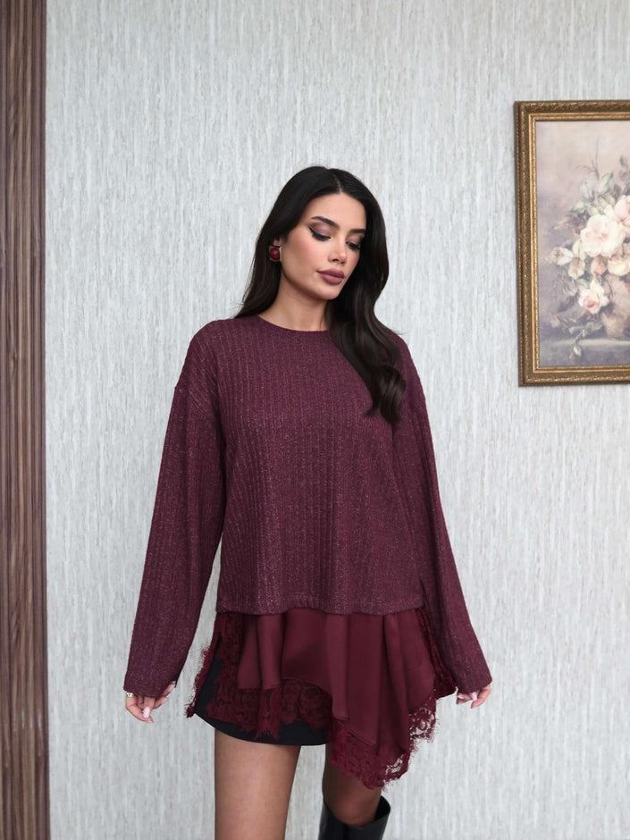 Lace Detail Knit Sweater