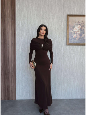 Long Dress with Tulle Sleeve Accessories