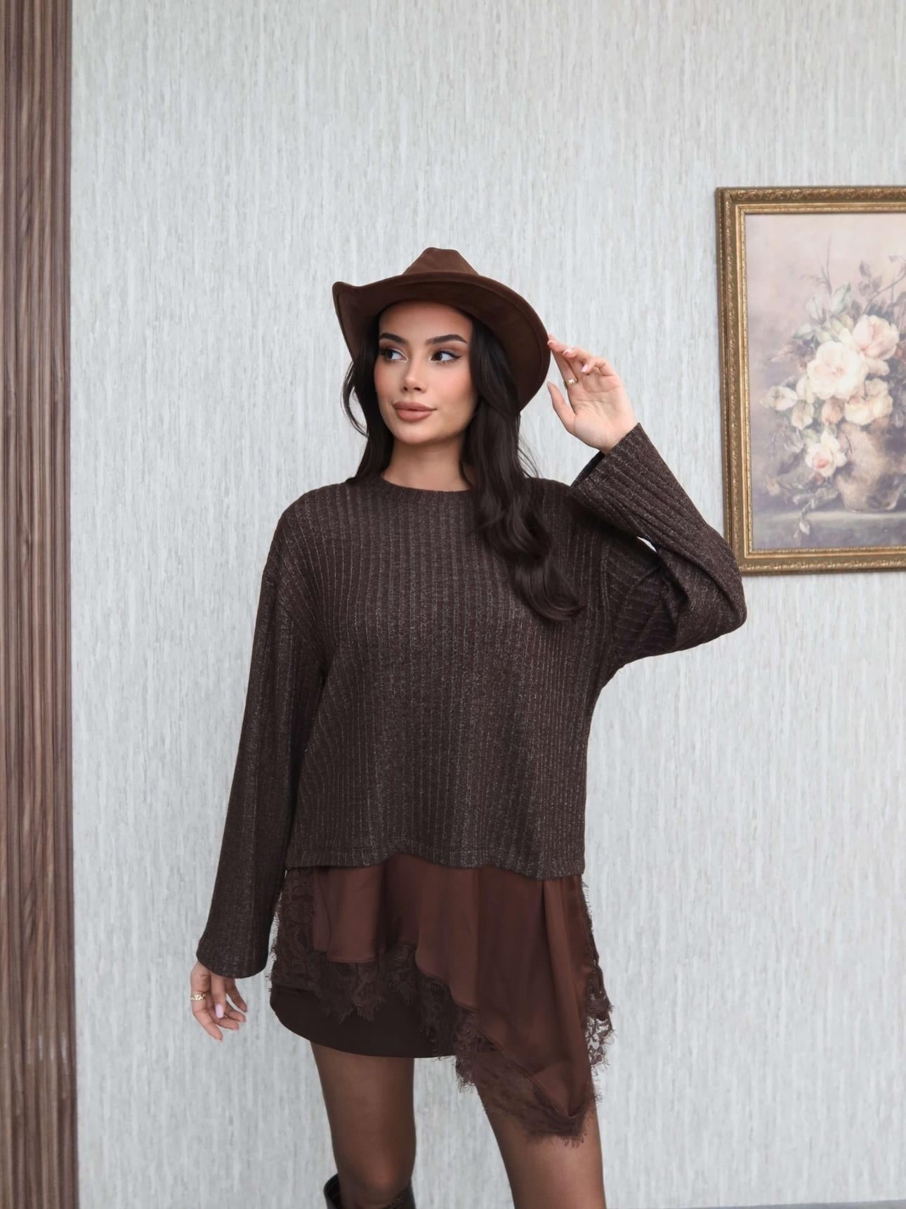 Lace Detail Knit Sweater