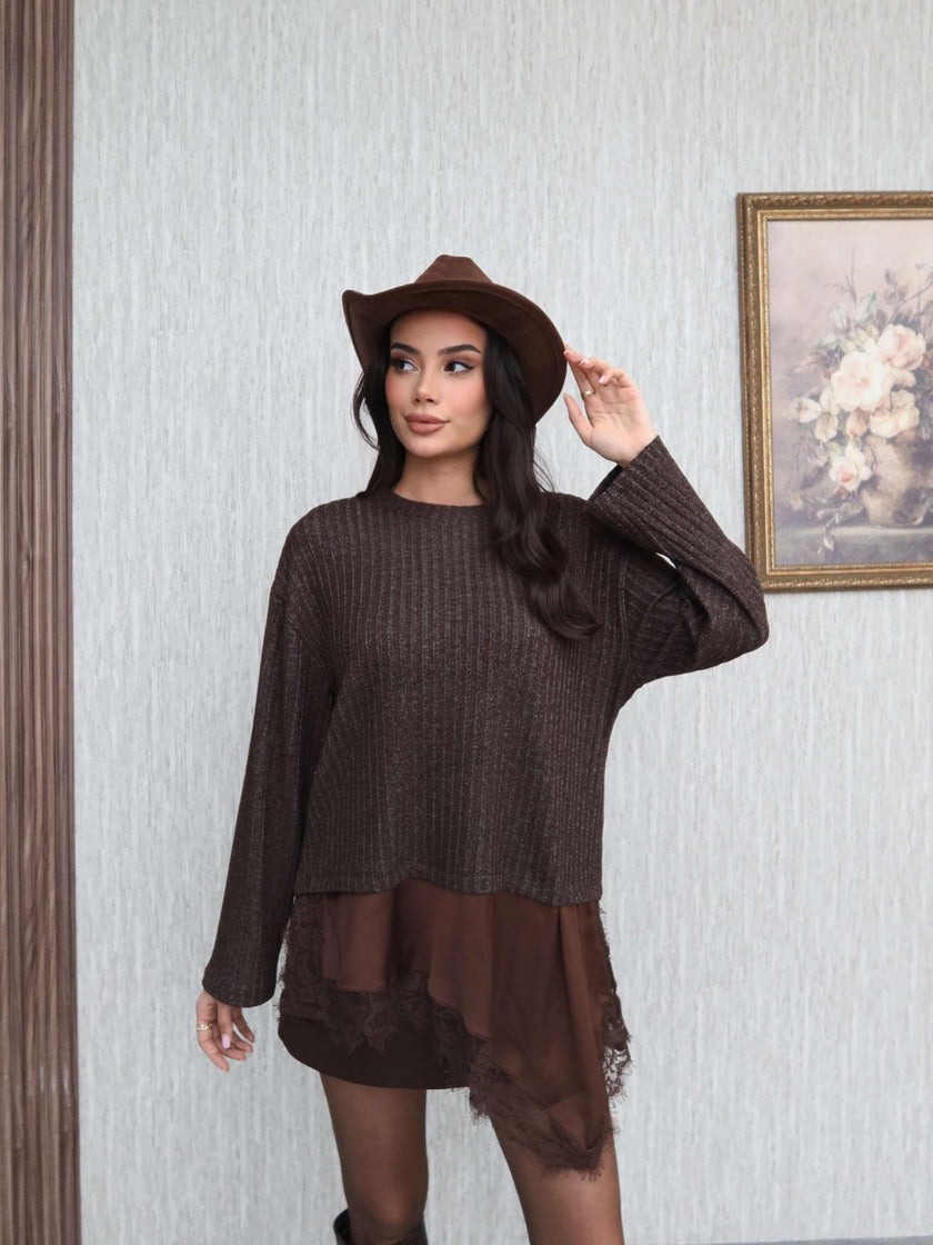 Lace Detail Knit Sweater