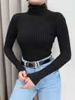 Ribbed Turtleneck Sweater