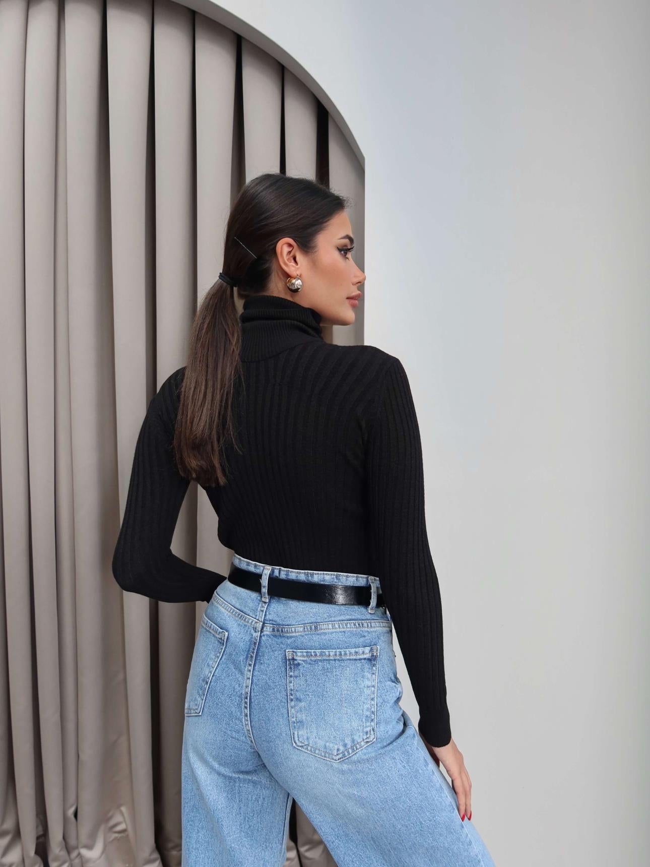 Ribbed Turtleneck Sweater