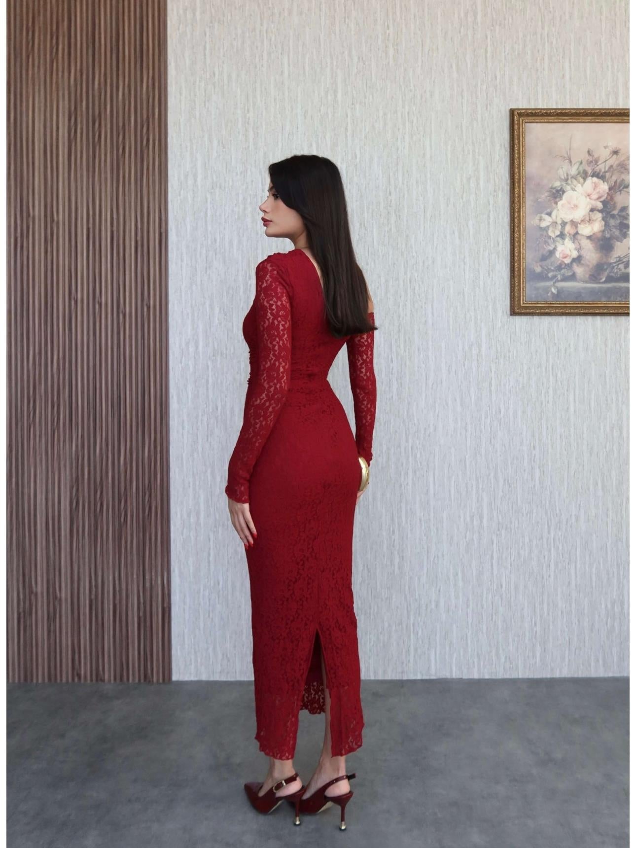 One-Shoulder Lace Dress