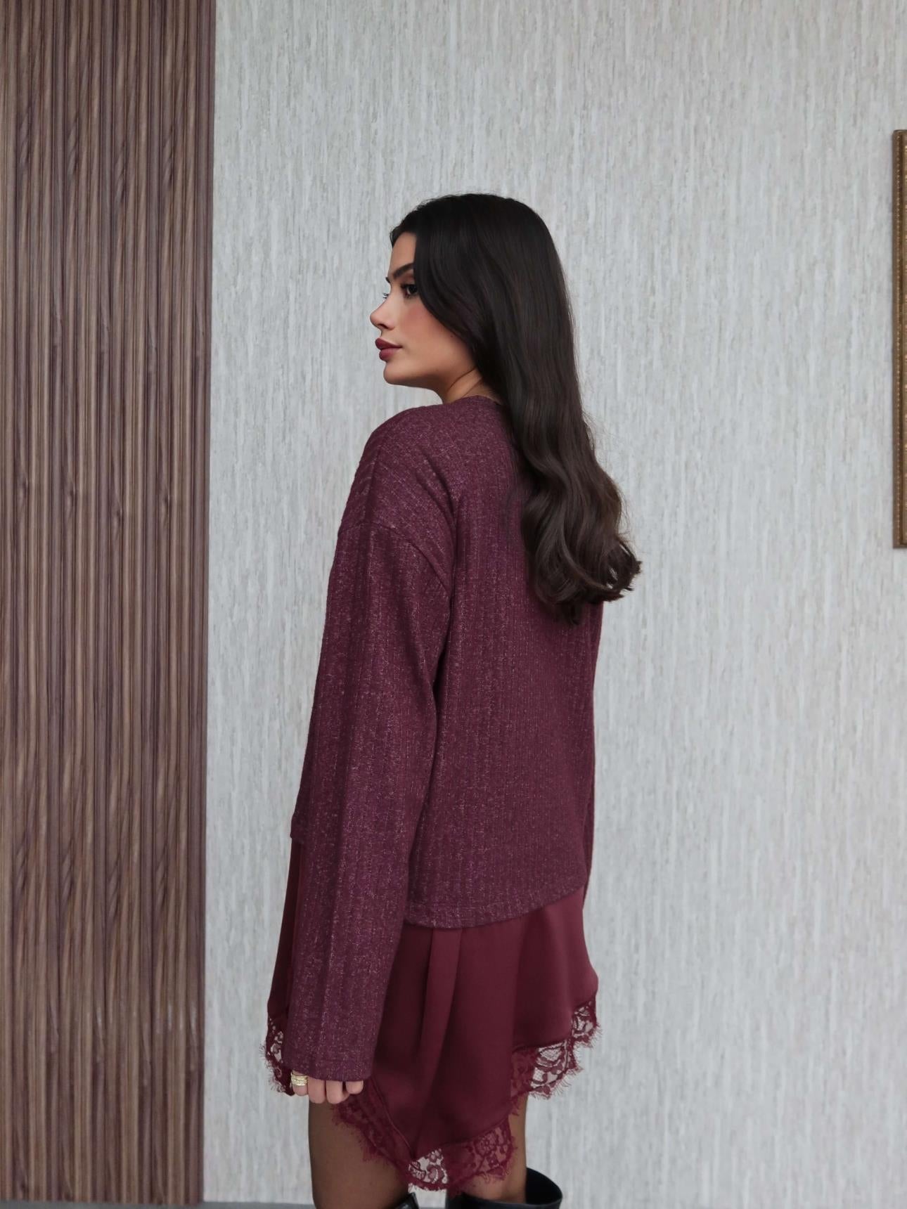 Lace Detail Knit Sweater