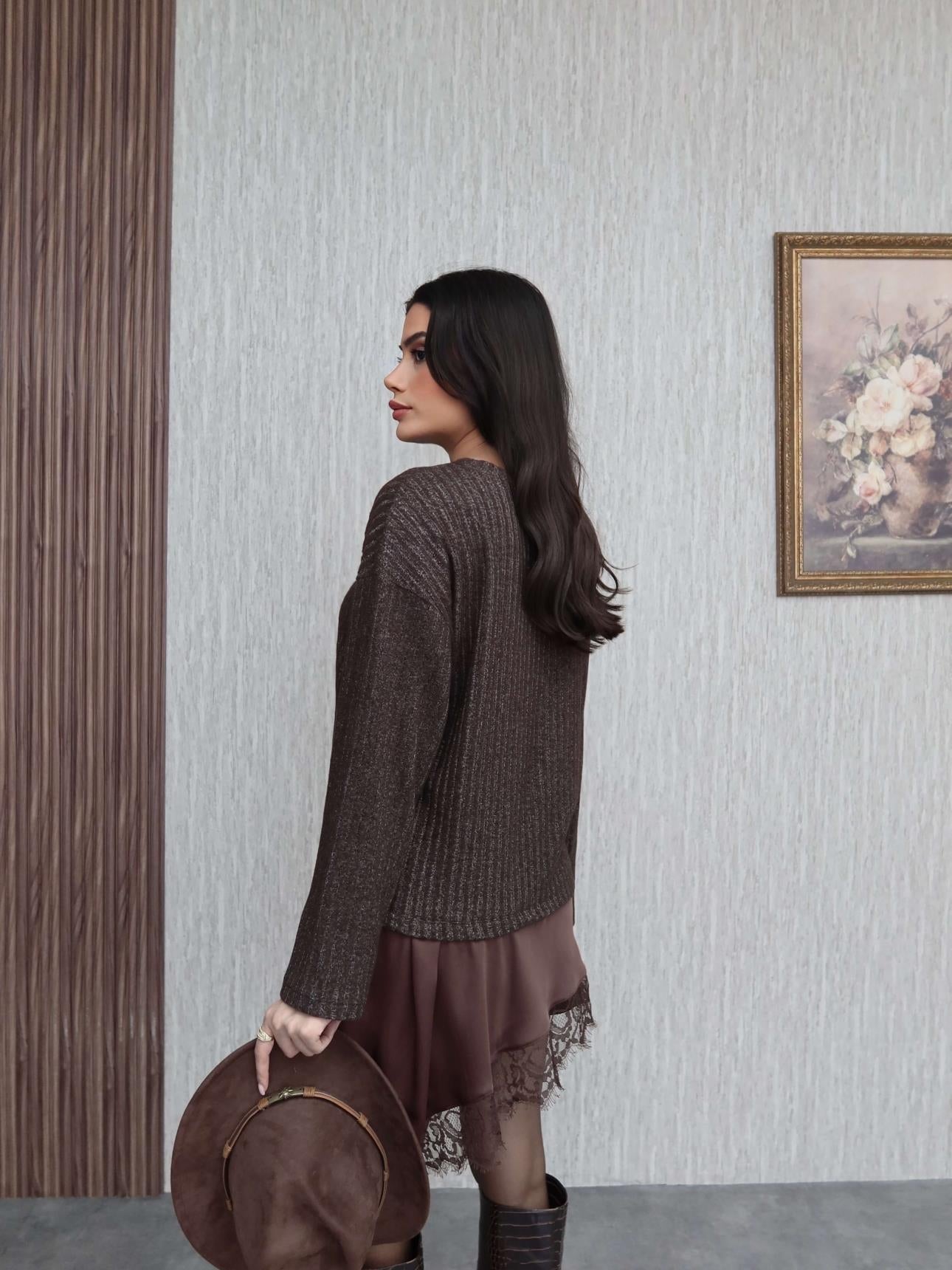 Lace Detail Knit Sweater