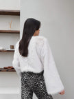 Wide-Sleeve Fur Sweater