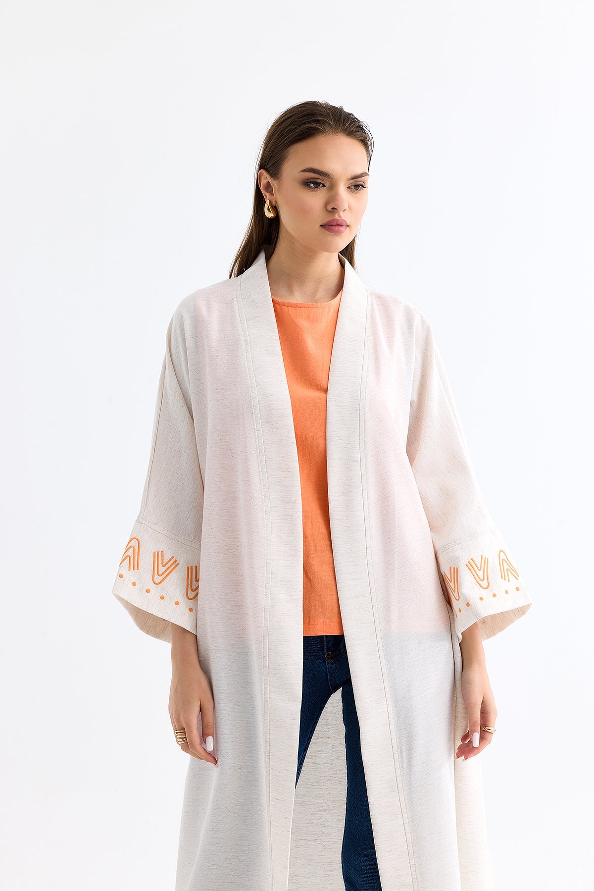 Embroidered Kimono Orange | November Vibes | Lebbse Embroidered Kimono Orange | November Vibes | Lebbse
