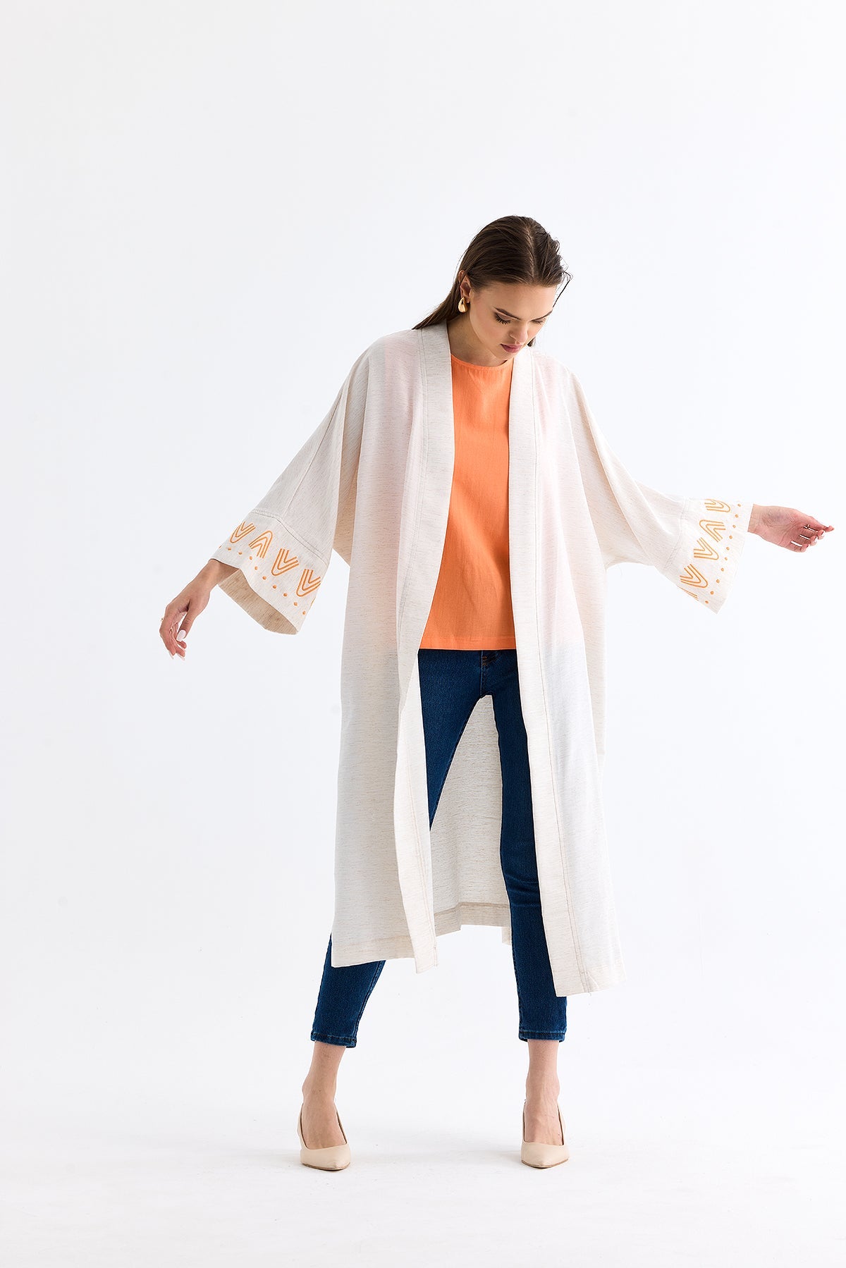 Embroidered Kimono Orange | November Vibes | Lebbse Embroidered Kimono Orange | November Vibes | Lebbse