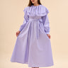 EMBROIDERY STRIPE DETAIL DRESS – PURPLE - Lebbse