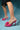 EMPY Fuchsia Linen Floral Women's Heeled Slippers - Lebbse