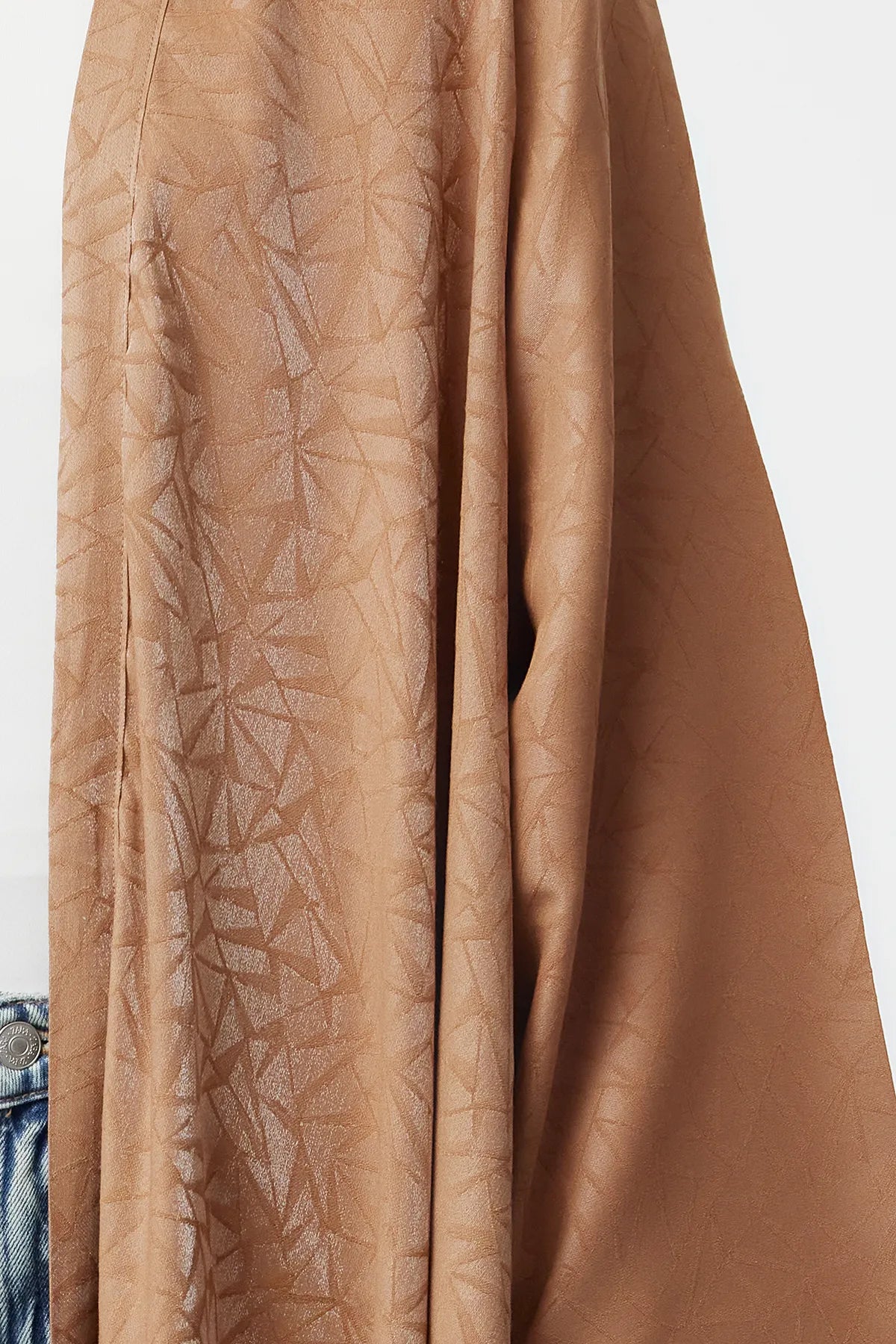 Camel Self-Patterned Woven Cape &amp; Abaya &amp; Abaya