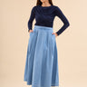 Flared Midi Denim Skirt - Lebbse