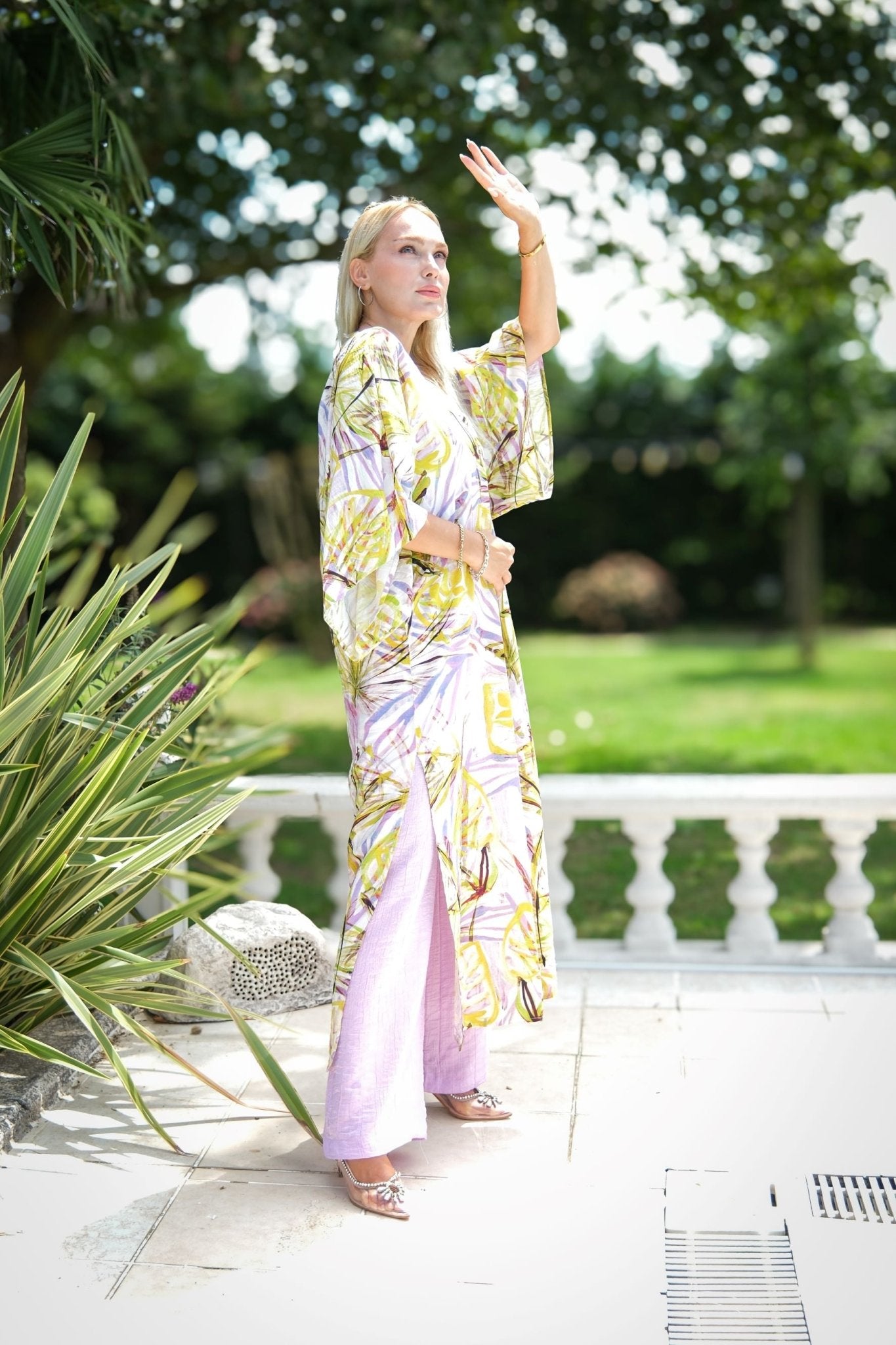 Flower Detailed Kimono Purple | November Vibes | Lebbse Flower Detailed Kimono Purple | November Vibes | Lebbse