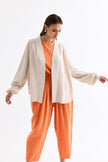 Fringed Kimono Beige Orange - Lebbse