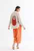 Fringed Kimono Beige Orange - Lebbse