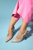 GLEN Beige Skin Zipper Detailed Women's High Heeled Shoes - Lebbse