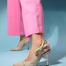 GLEN Beige Skin Zipper Detailed Women's High Heeled Shoes - Lebbse