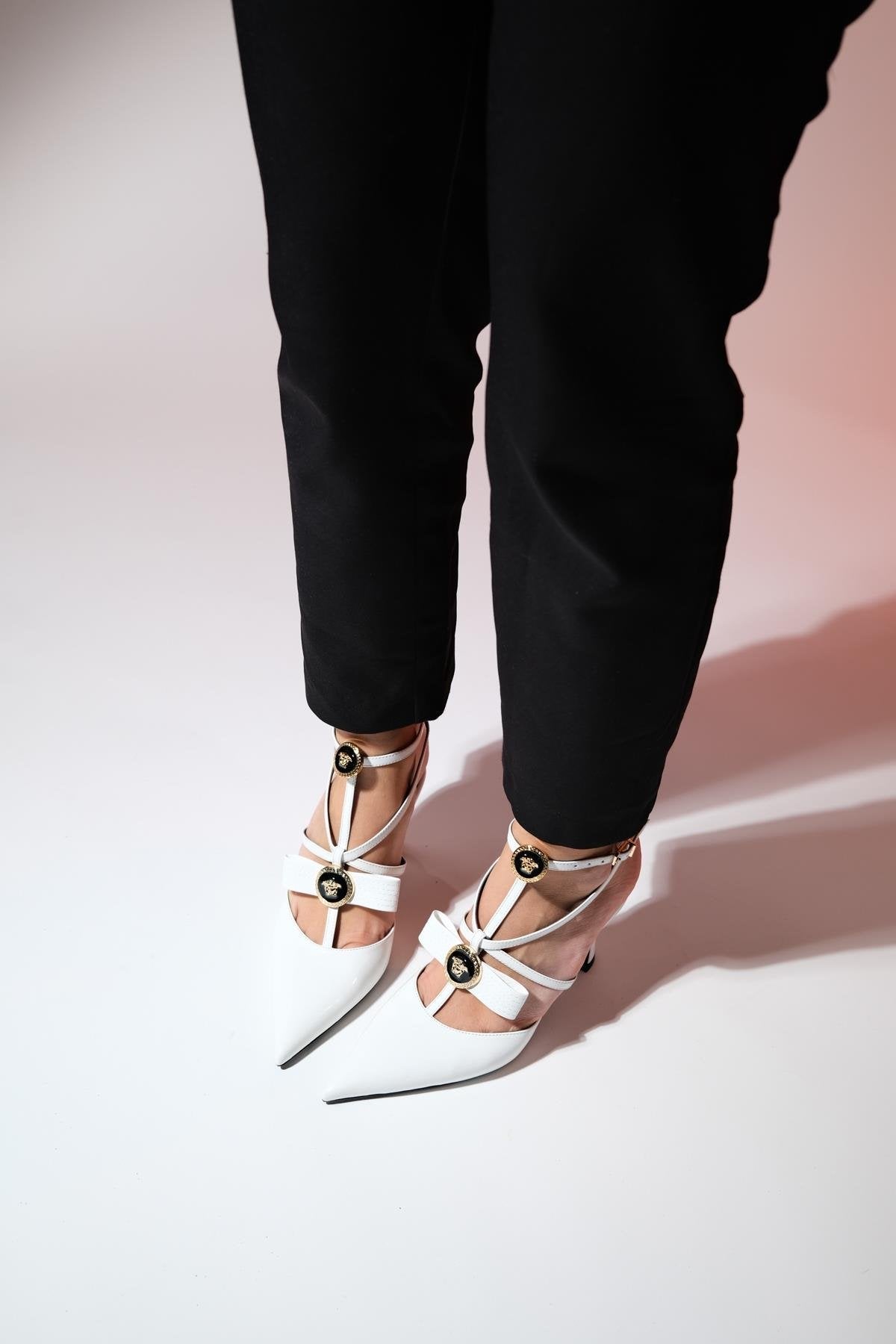 GRADO White Patent Leather Women's Heeled Shoes - Lebbse