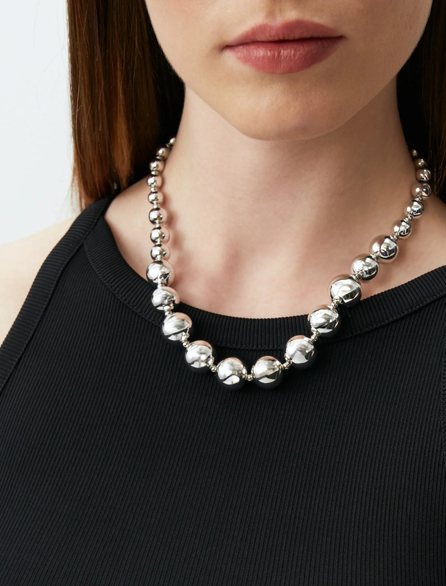 Gray Ball Detailed Necklace - Lebbse
