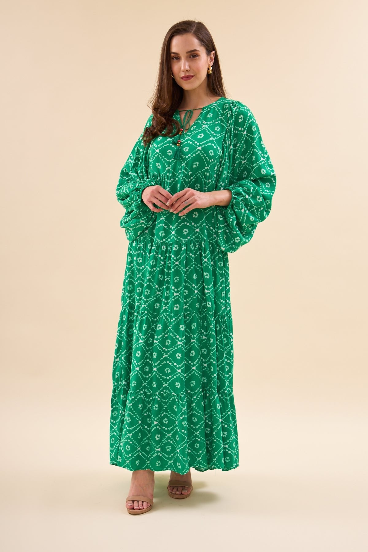 Green Cologne Long Dress - Lebbse